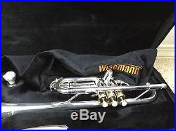 Factory Second Wisemann DTR-500SP New C Silver Trumpet with Gold Trim Horn