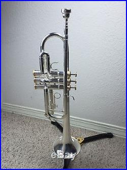 Factory Second Wisemann DTR-500SP New C Silver Trumpet with Gold Trim Horn