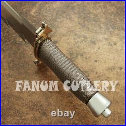 Fanum Custom Made D-2 Tool Steel Hunting Bowie With Sheath / Wire Wrapped Handle