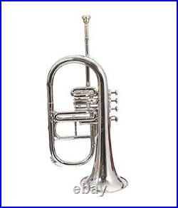 Fest Sale Sai Musical India Flugel Horn, Bb 4 Valve (Nickel) With Hard Case & Mp