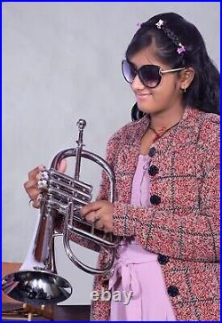 Fest Sale Sai Musical India Flugel Horn, Bb 4 Valve (Nickel) With Hard Case-Mp