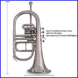 Fest Sale Sai Musical India Flugel Horn, Bb 4 Valve (Nickel) With Hard Case-Mp