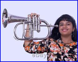 Fest Sale Sai Musical India Flugel Horn, Bb 4 Valve (Nickel) With Hard Case Mp