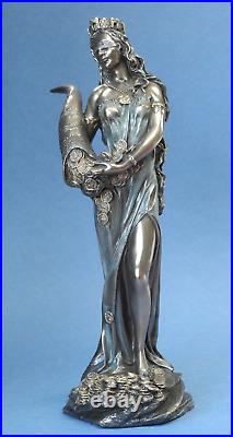 Figurine La Dea Of Fortuna With Horn Figure Silver New