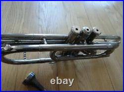 Fine Antique Silver Trumpet Horn With Conn 3A Mouthpiece