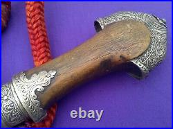 Fine Silver Mounted Morocco Moroccan Jambia Dagger Knife With Rare Horn Grip