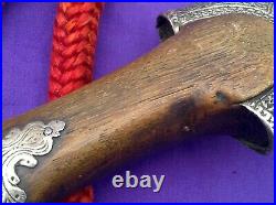 Fine Silver Mounted Morocco Moroccan Jambia Dagger Knife With Rare Horn Grip