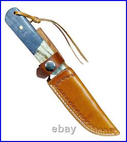 Fixed Blade 2T's Spartacus 4 7/8 Moose Horn/Maple with Sheath DH-1239