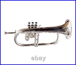 Fluegel Horn 3v Nickel With Hard Case and Mouthpiece