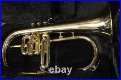Flugel Horn 3 Valve Bb Brass With Hard Case Mouthpiece Silver Instrument For Beg