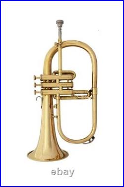 Flugel Horn 3 Valve Bb Brass With Hard Case Mouthpiece Silver Instrument Holines