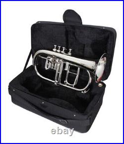 Flugel Horn 4 Valve Nickel Silver Bb Tune Brass Made With Hard Case & Mouthpiece