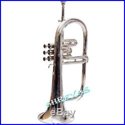 Flugel horn 3 valve new polish of BRASS Plated Bb pitch with Fast Ship SKT532
