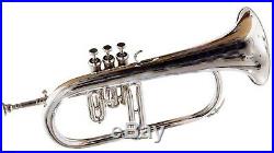 Flugel horn 3 valve new polish of Nickel Plated Bb pitch with Box SCX30