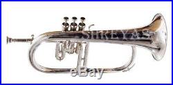 Flugel horn 3 valve new polish of Nickel Plated Bb pitch with Box SKT125