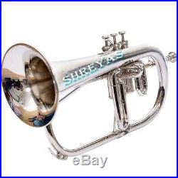 Flugel horn 3 valve new polish of Nickel Plated Bb pitch with Box SKT515
