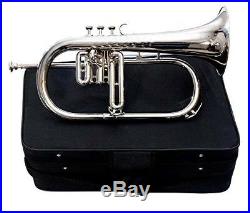 Flugel horn 3 valve new polish of Nickel Plated Bb pitch with Fast Ship SKT327