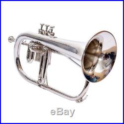 Flugel horn 3 valve new polish of Nickel Plated Bb pitch with hard case + MP