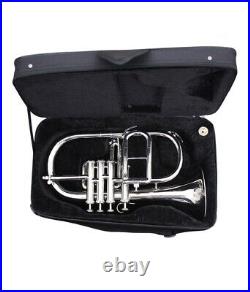 Flugel horn 4 Valve Nickel Bb Pitch With Include Hard Case & MP MOONHANDICRAFTS
