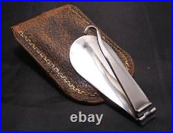 Folding Sterling Silver Shoe Horn/ Lace-up, Button Hook with Rare Carrying Case