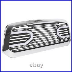 Front Big Horn Chrome Grille Shell With Light For 2013-2018 Dodge Ram 1500