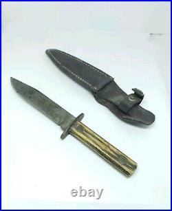 Frontier Stag Horn Trade Knife C 1930s 8 3/4