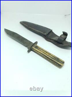 Frontier Stag Horn Trade Knife C 1930s 8 3/4