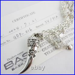 GARDEL Horn Pendant Necklace with Diamond Silver 925 Men's