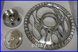 GM 14 Chromed Billet Flames Steering Wheel Kit With Accessories