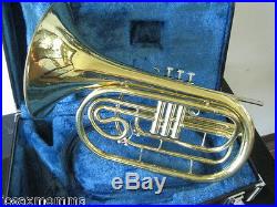 GOOD YAMAHA YHR302M MARCHING FRENCH HORN IN Bb with CASE & MOUTHPIECE