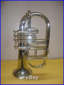 GORGEOUS! Brand New Silver Bb 4Valve Flugel Horn With Free Hard Case+Mouthpiece