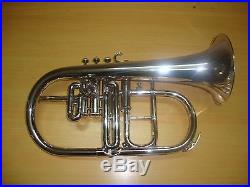 GORGEOUS! Brand New Silver Bb 4Valve Flugel Horn With Free Hard Case+Mouthpiece