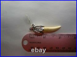 GUCCI Anger Forest Horn Pendant NEW WITH TAG. Sterling Silver 925