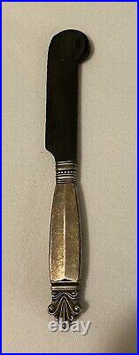 Georg Jensen Acorn Sterling Caviar Knife with Horn Blade