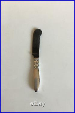 Georg Jensen Sterling Silver Cactus Caviar Knife with blade and Horn No 67