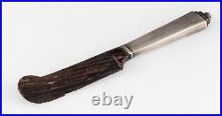 Georg Jensen Sterling Silver Pyramid Caviar Knife with Horn Blade