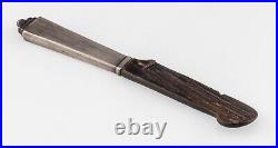 Georg Jensen Sterling Silver Pyramid Caviar Knife with Horn Blade