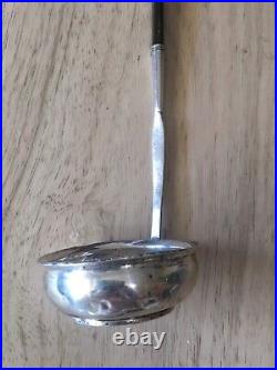 Georgian Silver Punch Ladle with Horn Handle, inset with Hispan coin