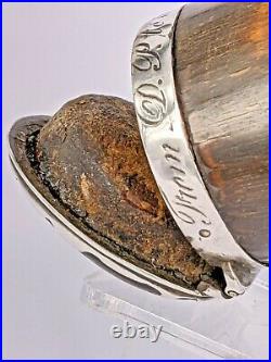 Georgian snuff mull horn body with silver fittings circa 1800
