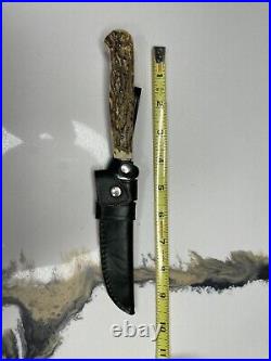 German Rehwappen Solingen Hunting Knife Rostefrei Steel Blade With Sheath MINT