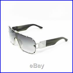 Giles Deacon Sunglasses Shield Black Horn Silver With Category 3 Grey Graduated