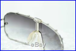 Giles Deacon Sunglasses Shield Black Horn Silver With Category 3 Grey Graduated