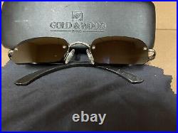 Gold & Wood 18K W Gold & Diamond Women's Sunglasses with Genuine Horn Ear Pieces