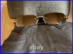 Gold & Wood 18K W Gold & Diamond Women's Sunglasses with Genuine Horn Ear Pieces