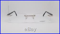 Gold & Wood Authentic Eyewear, Rimless Shiny Silver Frame With Genuine Horn