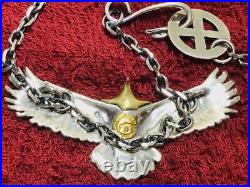 Goro's Goros Necklace Wheel Eagle Hook Thin Horn Chain with Gold Metal Silver