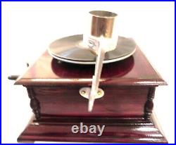 Gramophone Phonograph Silver Crafted Horn Tajmahal Sound Box With Needles