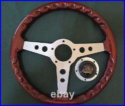 Grant 714 Formula GT mahogany Steering Wheel with horn button and mount adapter