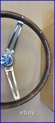 Grant 967 15 Inch Classic Nostalgia Walnut Wood Steering Wheel with Chevy Horn