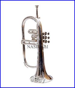 HALLOWEEN SPECIAL Bb PITCH FLUGEL HORN 3 VALVE WITH CASE AND MP, NICKEL SILVER